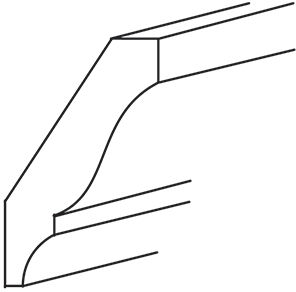 Truffle Slab 3 1/2" x 96" Large Crown Moulding