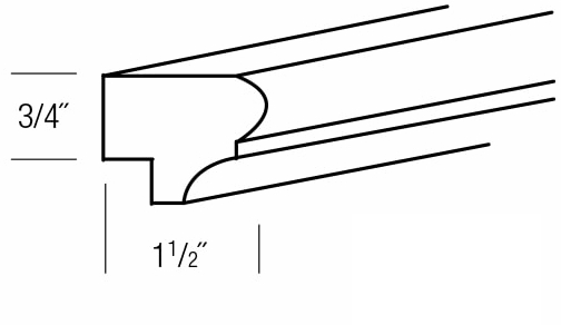 Truffle Slab 96" Traditional Light Rail Moulding