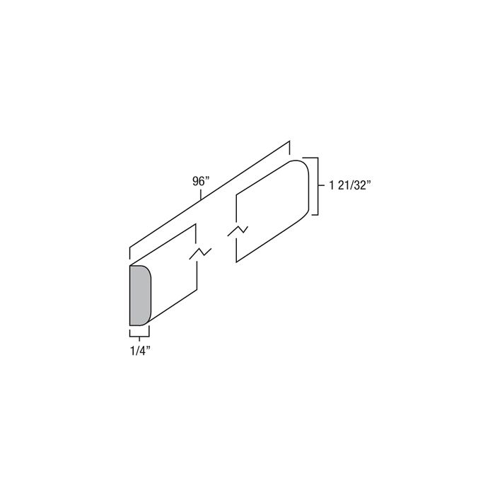Onyx Black Shaker 96" x 1 & 21/32" Batten Moulding