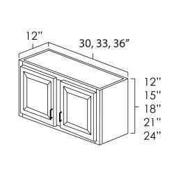 Onyx Black Shaker 36" x 21" Bridge Wall Cabinet