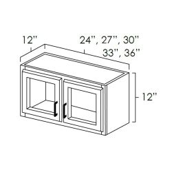 Onyx Black Shaker 36" x 12" Double Door Stacker Wall Cabinet