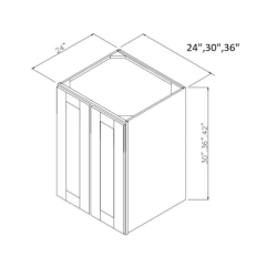 Onyx Black Shaker 24" x 30" x 24" Deep Double Door Wall Cabinets