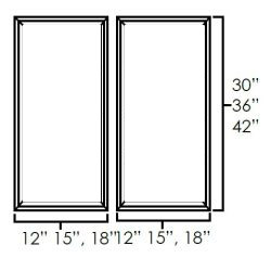 Onyx Black Shaker 24" x 42" Double Plain Glass Doors