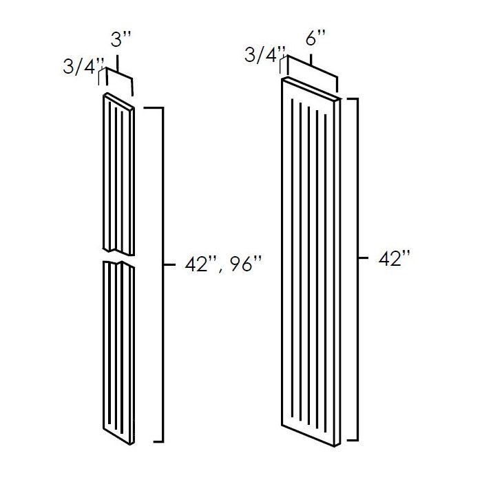 Onyx Black Shaker 3" x 42" Fluted Wall Filer