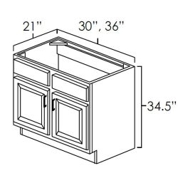 Sage Green Shaker 30" x 21" Vanity Sink Base Cabinets
