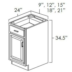 Onyx Black Shaker 18" Single Door Base Cabinet