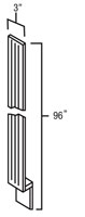 Onyx Black Shaker 3" x 96" Fluted Tall Filer