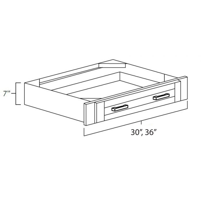 Onyx Black Shaker 36" x 21" Under Counter Knee Drawers