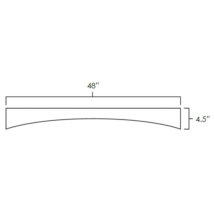 Onyx Black Shaker 48" x 5" Arched Valances