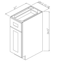 Sage Green Shaker 18" Vanity Base Door Left