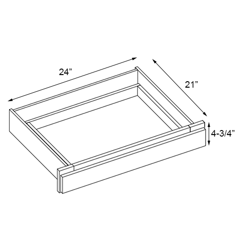 Slim White Shaker Vanity Drawer - 24" W