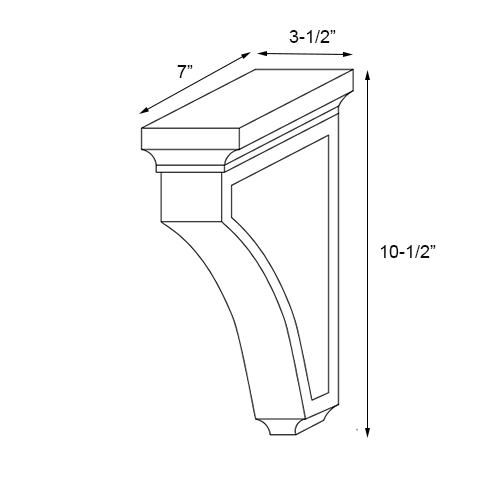 Slim White Shaker Transitional Corbel