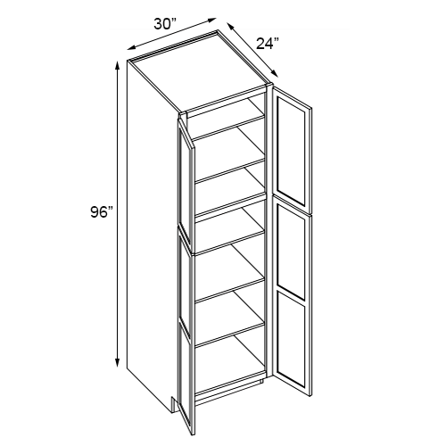 Slim White Oak Pantry - 30" W x 96" H
