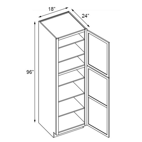 Slim White Oak Pantry - 18" W x 96" H
