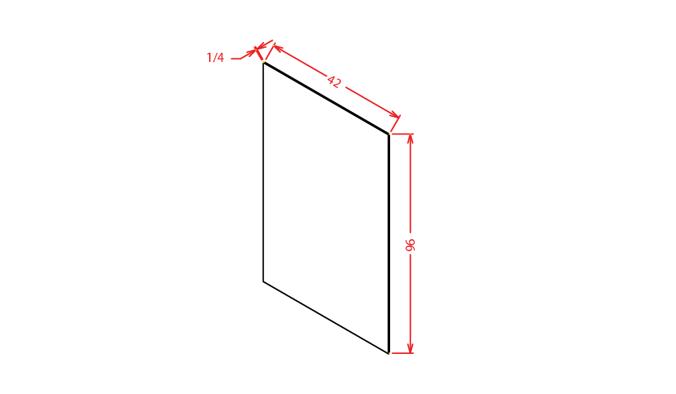 Timber Green Finished Plywood Panel - 1/4"D X 96"W X 42"H