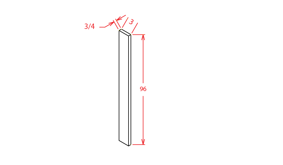 Timber Green Tall Filler - 3"W X 96"H