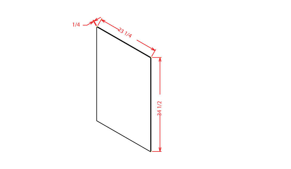 Timber Green Base Skin Panel - 1/4"D X 34 1/4"W X 23 1/2"H