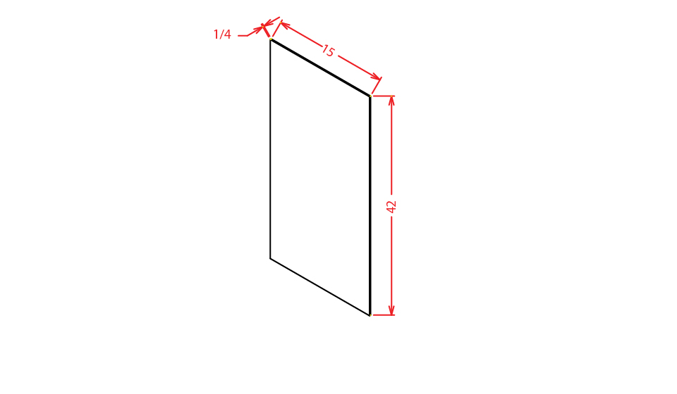 Timber Green Wall Skin Panel - 1/4"D X 15"W X 42"H