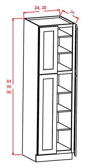 Timber Green Wall Pantry - 24"W X 24"D X 96"H