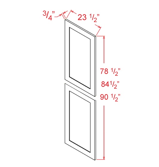 Timber White Tall Decorative End Panel - 23-1/2"W X 90-1/2"H X 3/4"D