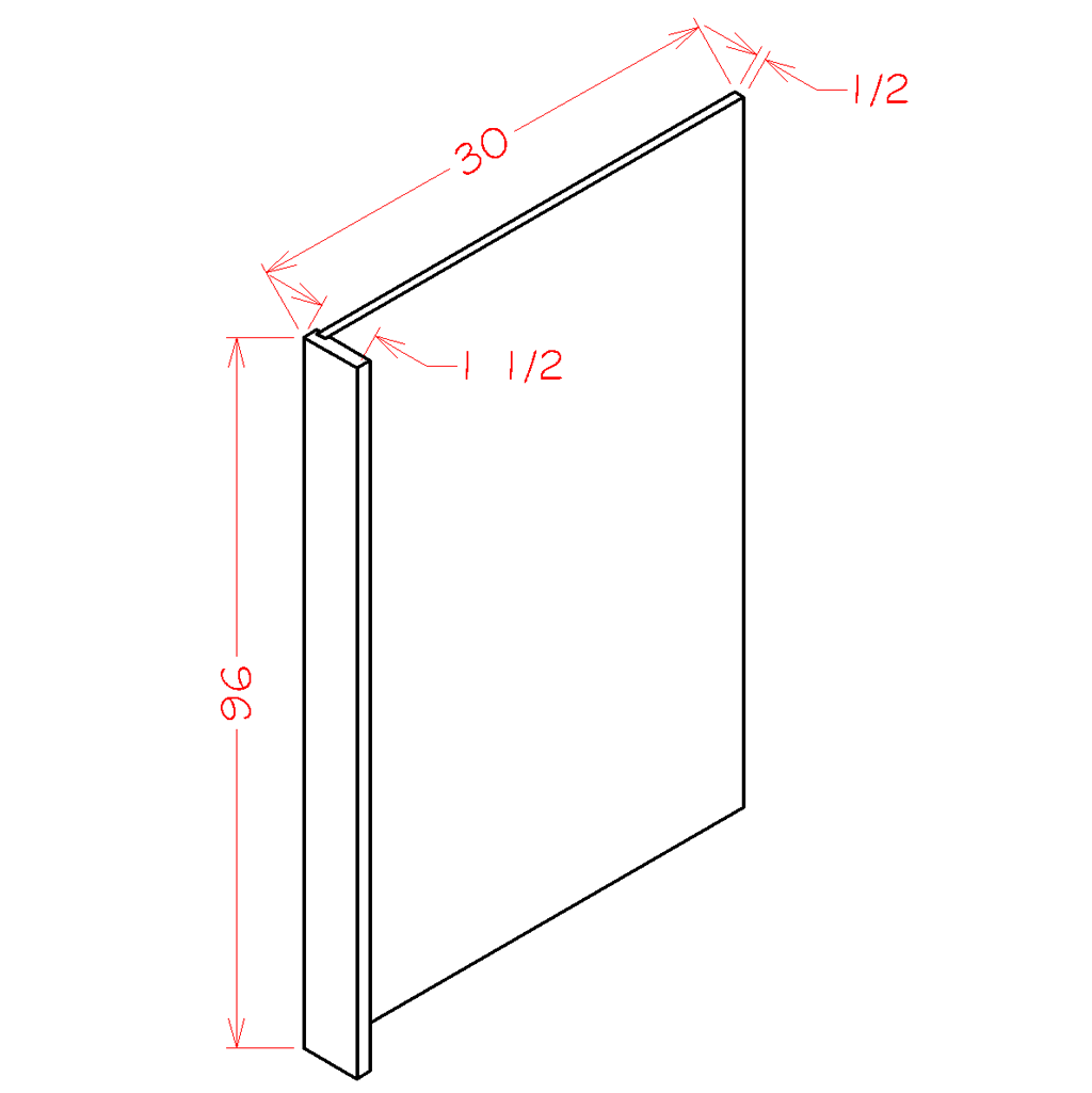 Timber White Refrigerator End Panel 30" Wide X 96" High