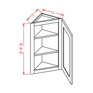 Timber White Angle Wall Cabinet - 12"W X 30"H X 12"D