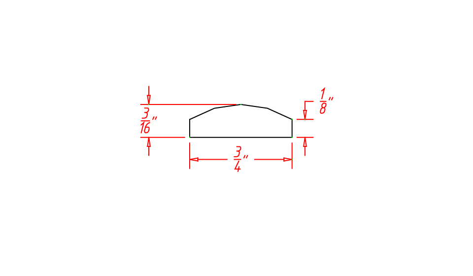 Timber White Batten Molding - 1/4"D X 96"L X 3/4"H