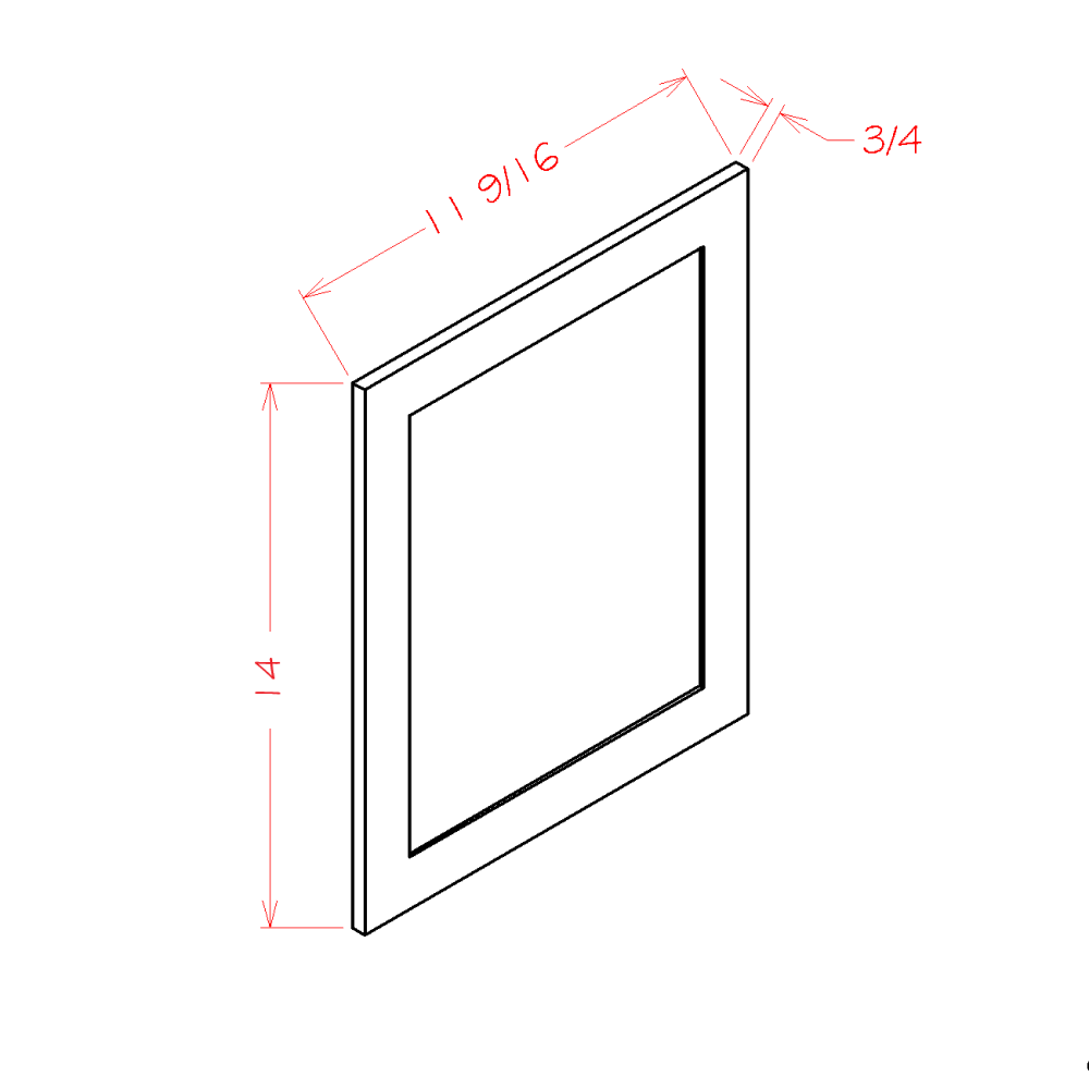 Timber White Wall Decorative End Panel - 11-1/2"W x 14"H x 3/4"D