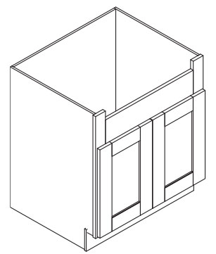 Black Shaker Farm Sink Base 36"