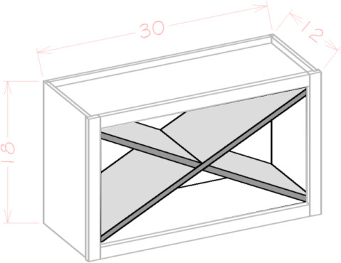 Black Shaker Wall X Rack Shelf - X Rack Only