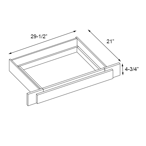 Sage Green Shaker Vanity Drawer - 36" W with Adjustable Sides