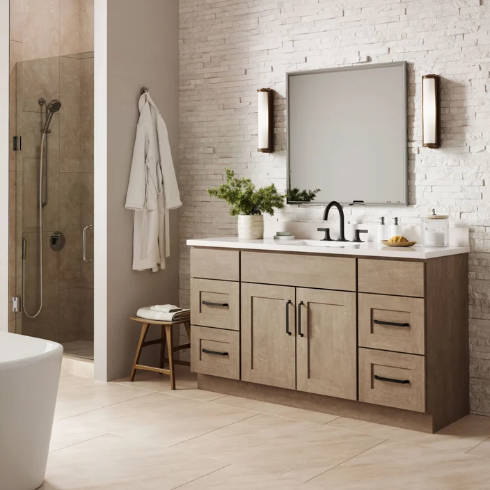 Truffle Slab Bathroom Vanities