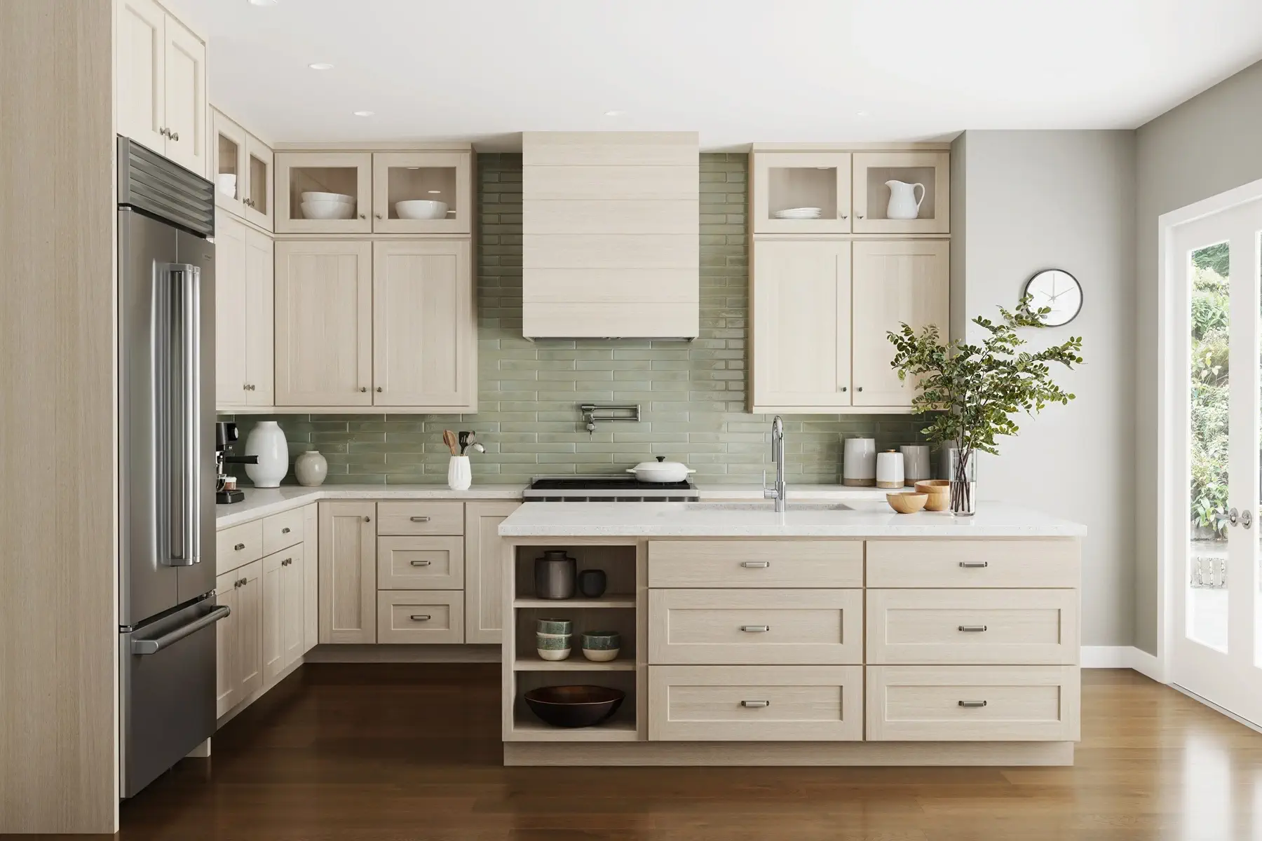 Driftwood Slab Kitchen Cabinets
