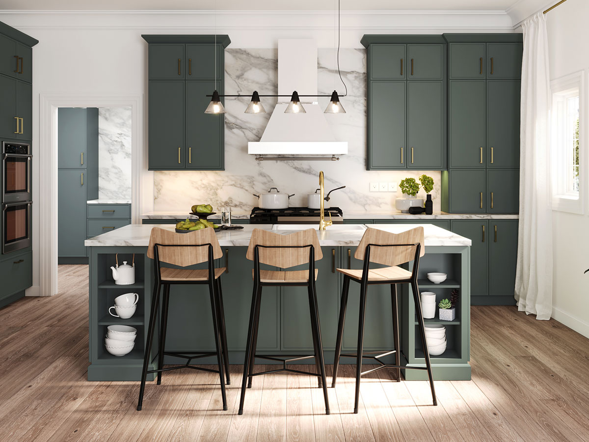 Caldera Green Slim Shaker Cabinets