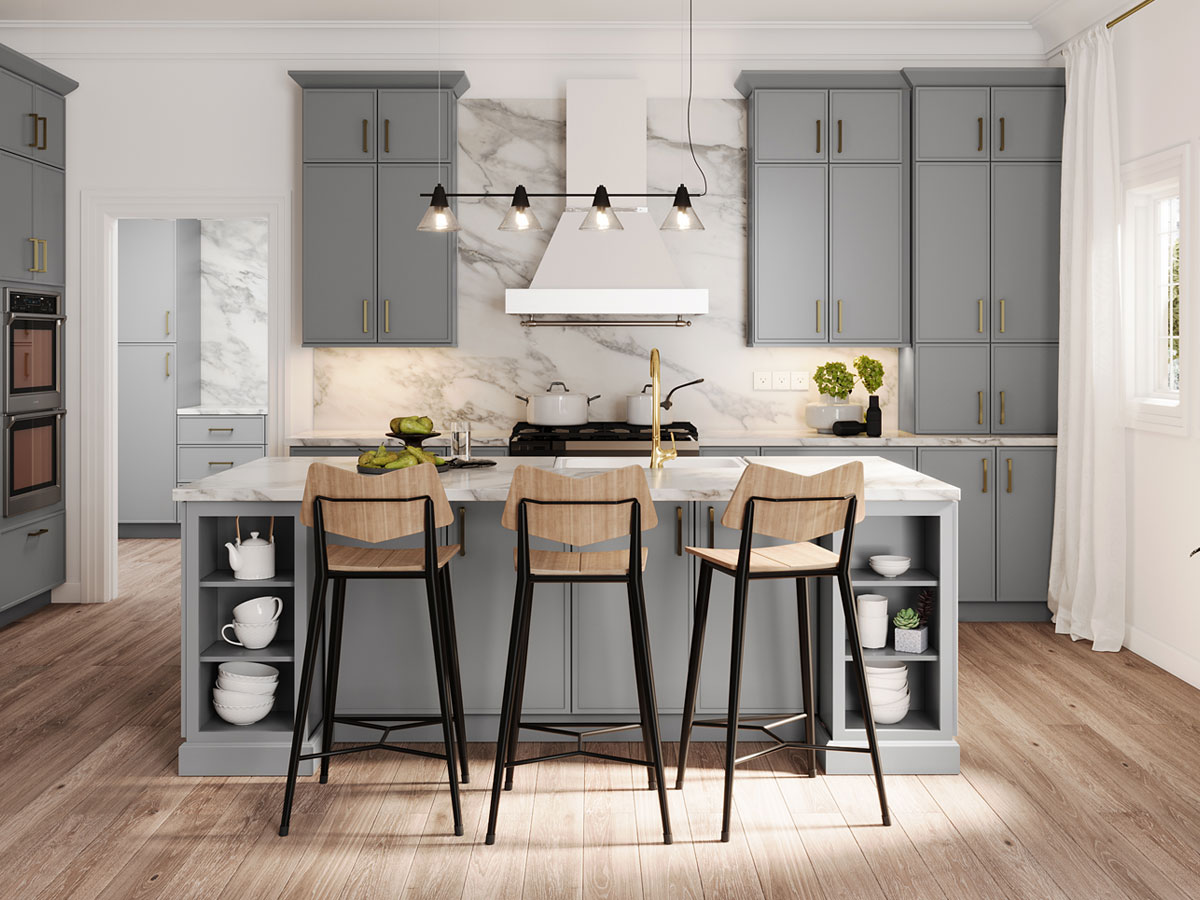 Caldera Gray Slim Shaker Cabinets