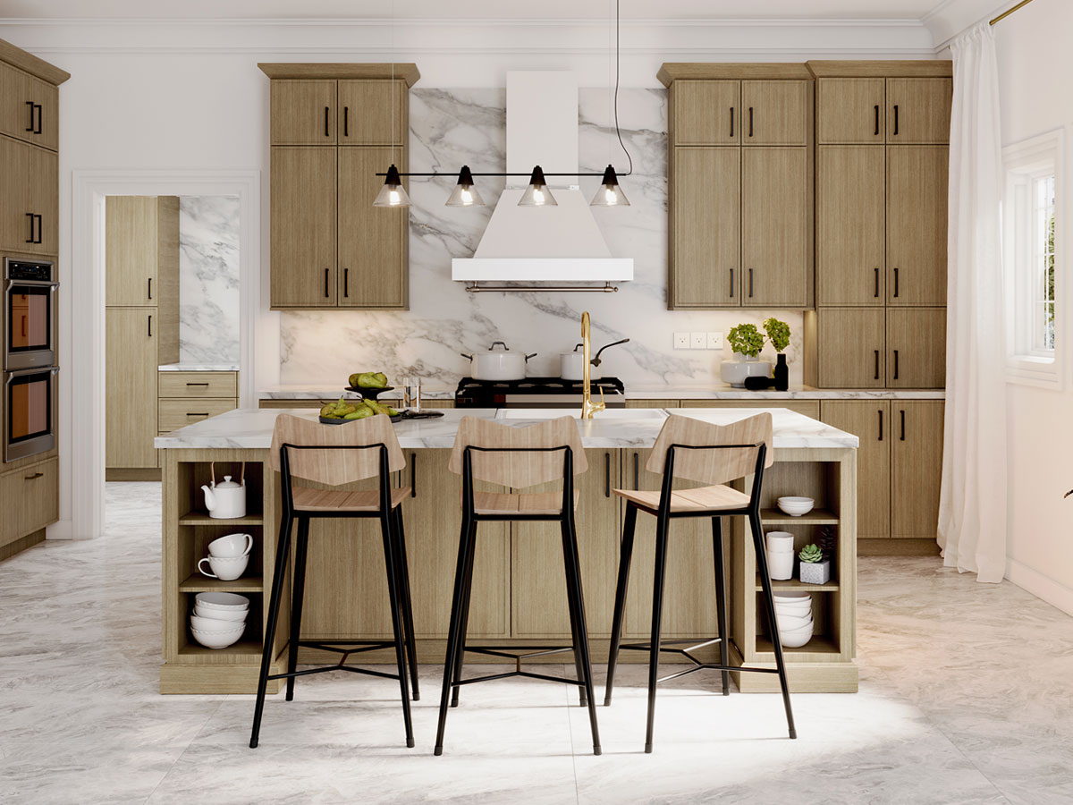 Caldera Light Oak Slim Shaker Cabinets