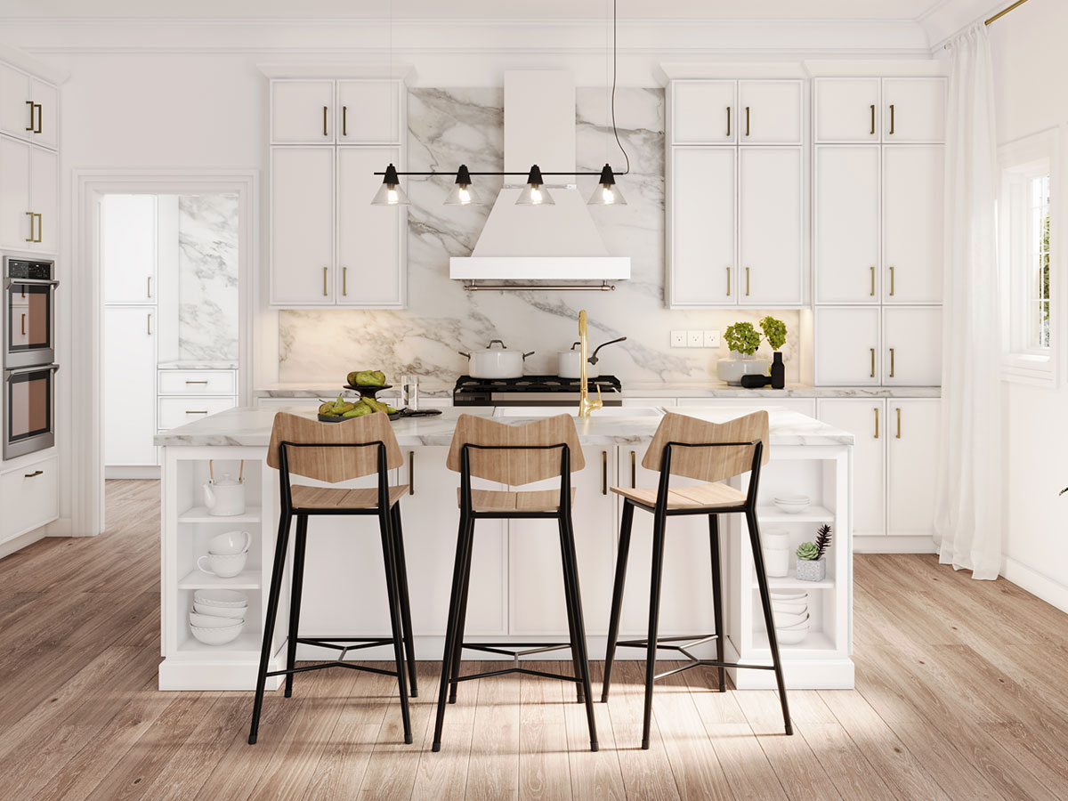 Caldera White Slim Shaker Cabinets