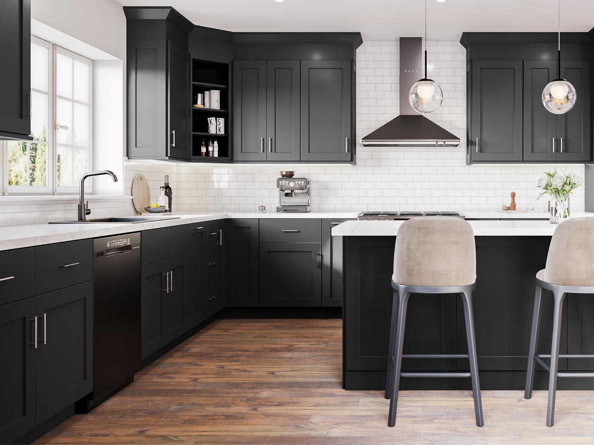Asheford Charcoal Slab Shaker Cabinets