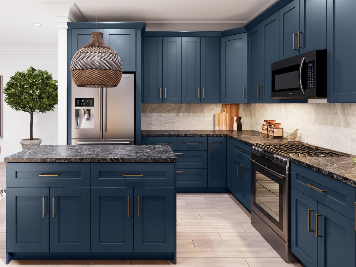 Summit Navy Shaker Cabinets