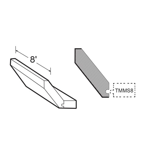 Preston Gray Shaker Angle Crown Molding 2 5/8" x 8' x  3/4"