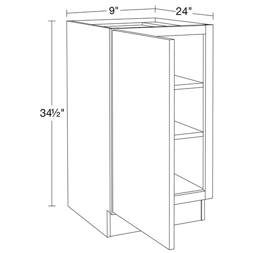 Caldera Charcoal Slim Shaker Base Full Height Doors 9"