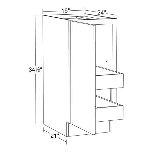 Caldera Charcoal Slim Shaker Base Full Height 15" 2 Rollout 
