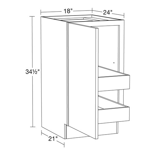 Caldera Charcoal Slim Shaker Base Full Height 18" 2 Rollout 