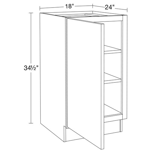 Caldera Charcoal Slim Shaker Base Full Height Doors 18"