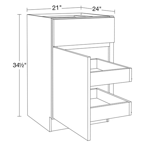 Caldera Charcoal Slim Shaker Base 21" 2 Rollout Tray