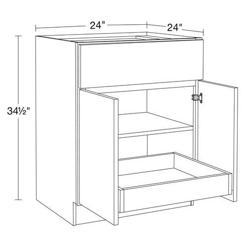 Caldera Charcoal Slim Shaker Base 24" 1 Rollout Tray