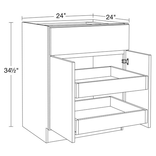 Caldera Charcoal Slim Shaker Base 24" 2 Rollout Tray