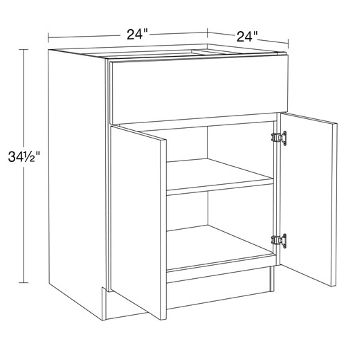 Caldera Charcoal Slim Shaker Base 24"