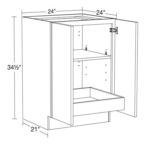 Caldera Charcoal Slim Shaker Base Full Height 24" 1 Rollout