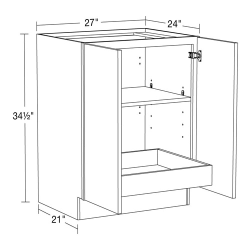 Caldera Charcoal Slim Shaker Base Full Height 27" 1 Rollout